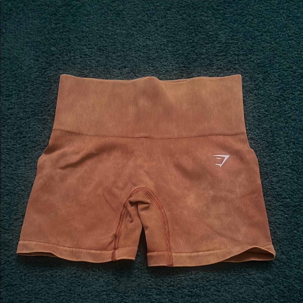 Gymshark Brown Bike Shorts High-Waisted Compression